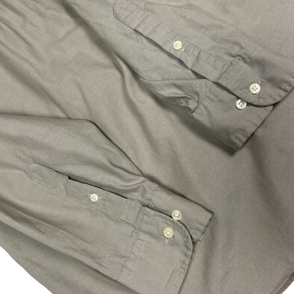 Etienne Aigner Button Down Shirt Tan Brown Long Sleeve Collared Men's 16.5 34/35 - Picture 6 of 9